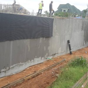 foundation waterproofing at residential building, Guzape, Abuja...Before